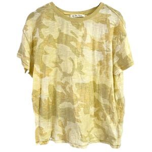 We The Free Oversized Yellow/Tan Maybelle Camo Tee Size S Streetwear Relaxed